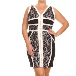 ❤️ Plus Dress Lace Sheath Contrast Bodycon Sexy